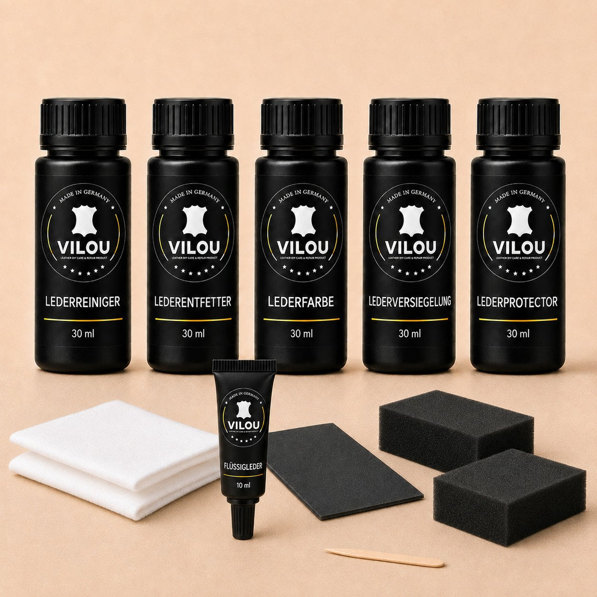 Kit de réparation du cuir noir 30 ml/50 ml Kit pour la réparation et l'entretien professionnels des meubles en cuir & vêtements