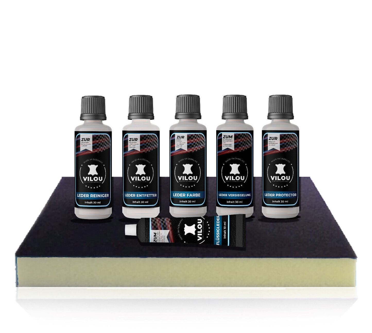 Leder-Reparatur-Set schwarz zur professionellen Reparatur und Pflege von Ledermöbeln & Bekleidung