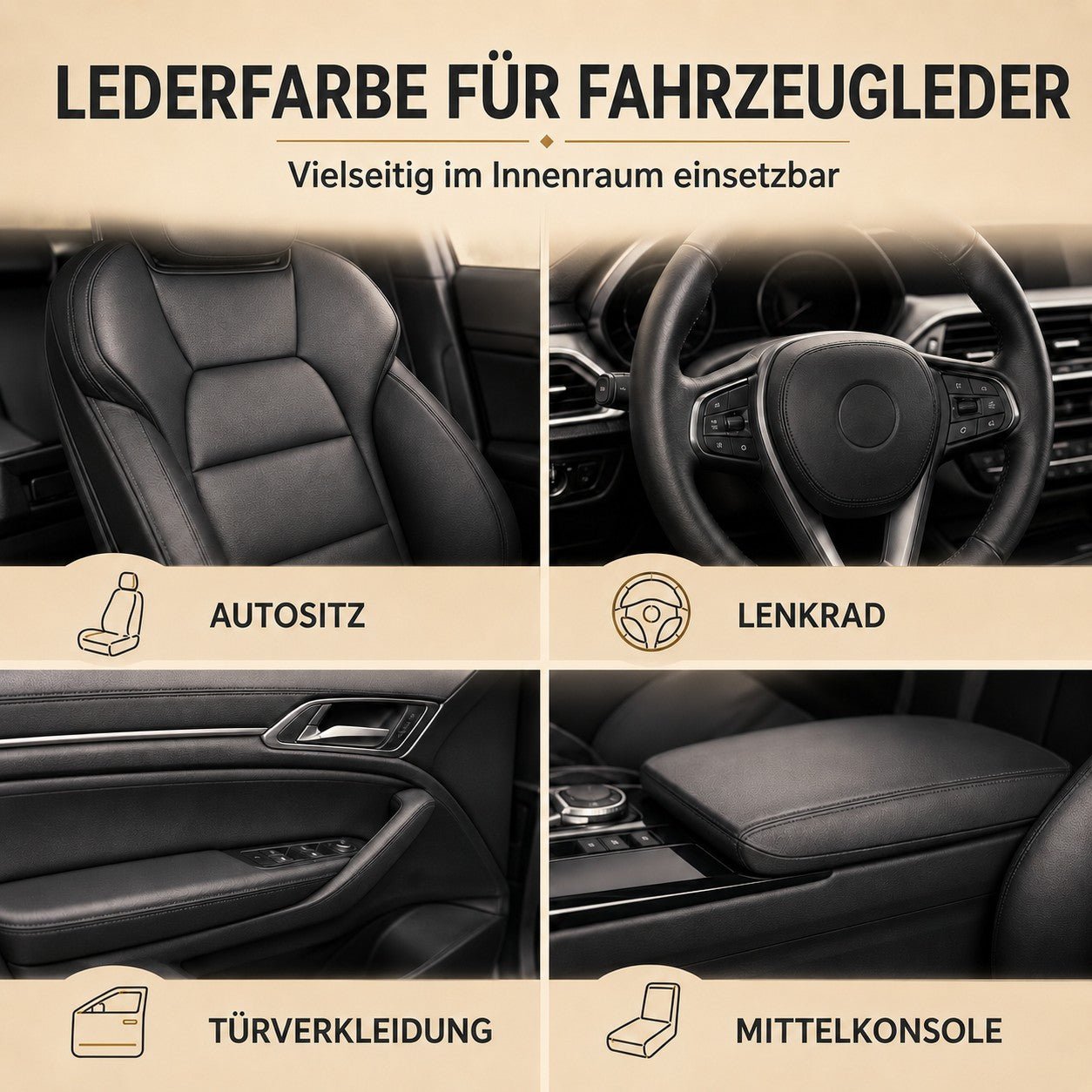 BMW Lederfarbe 30 ml – Sitze, Lenkrad & Leder auffrischen - Ledertechnik-Shop