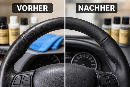 Lenkrad Reparatur Set Anwendung – Lederfarbe dünn auftragen für gleichmäßiges mattes Ergebnis