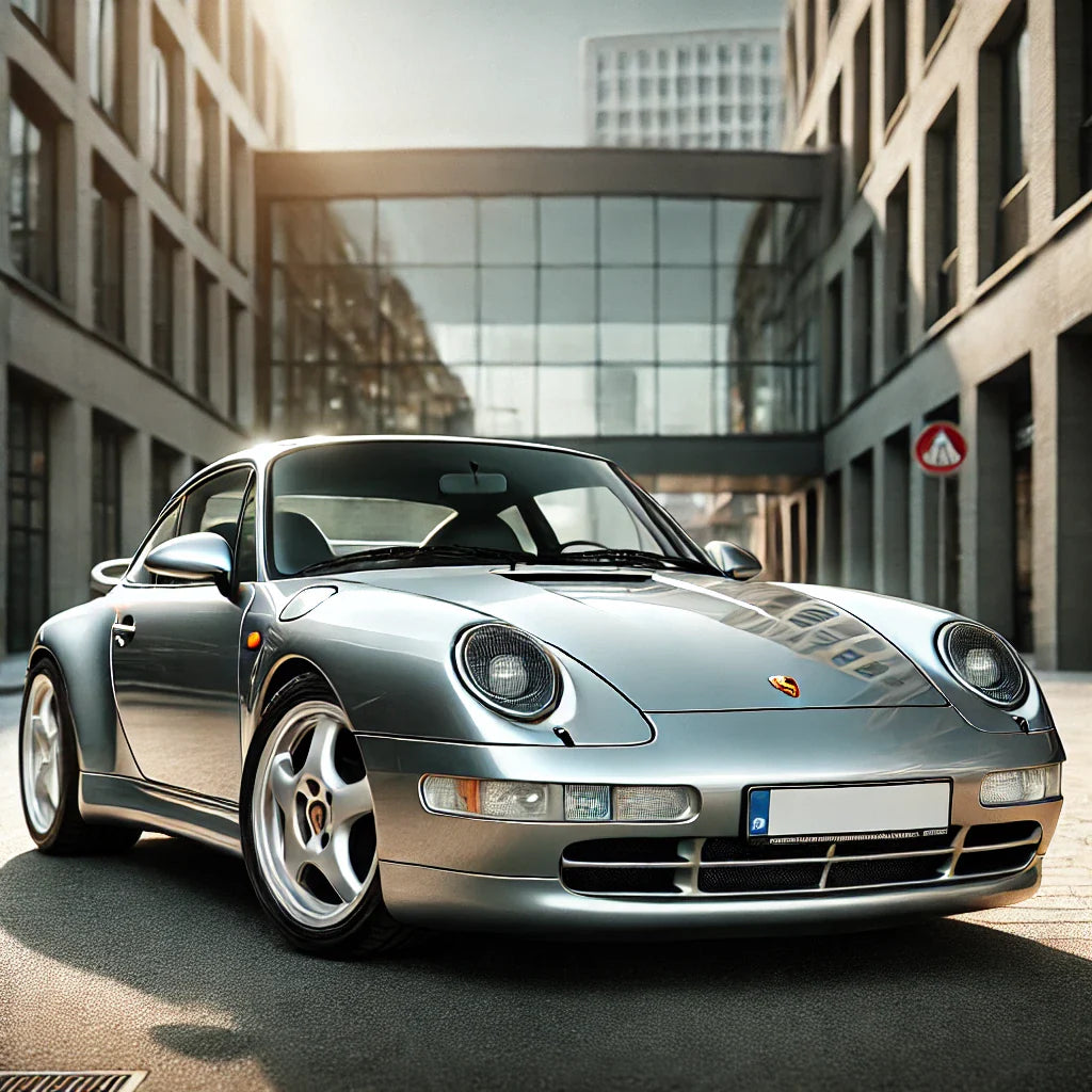 Porsche 996 Carrera in Silber Metallic, perfekt restauriert, symbolisiert hochwertigen Werterhalt durch Porsche 996 Lederpflege, Lederreparatur und Lederfarben.