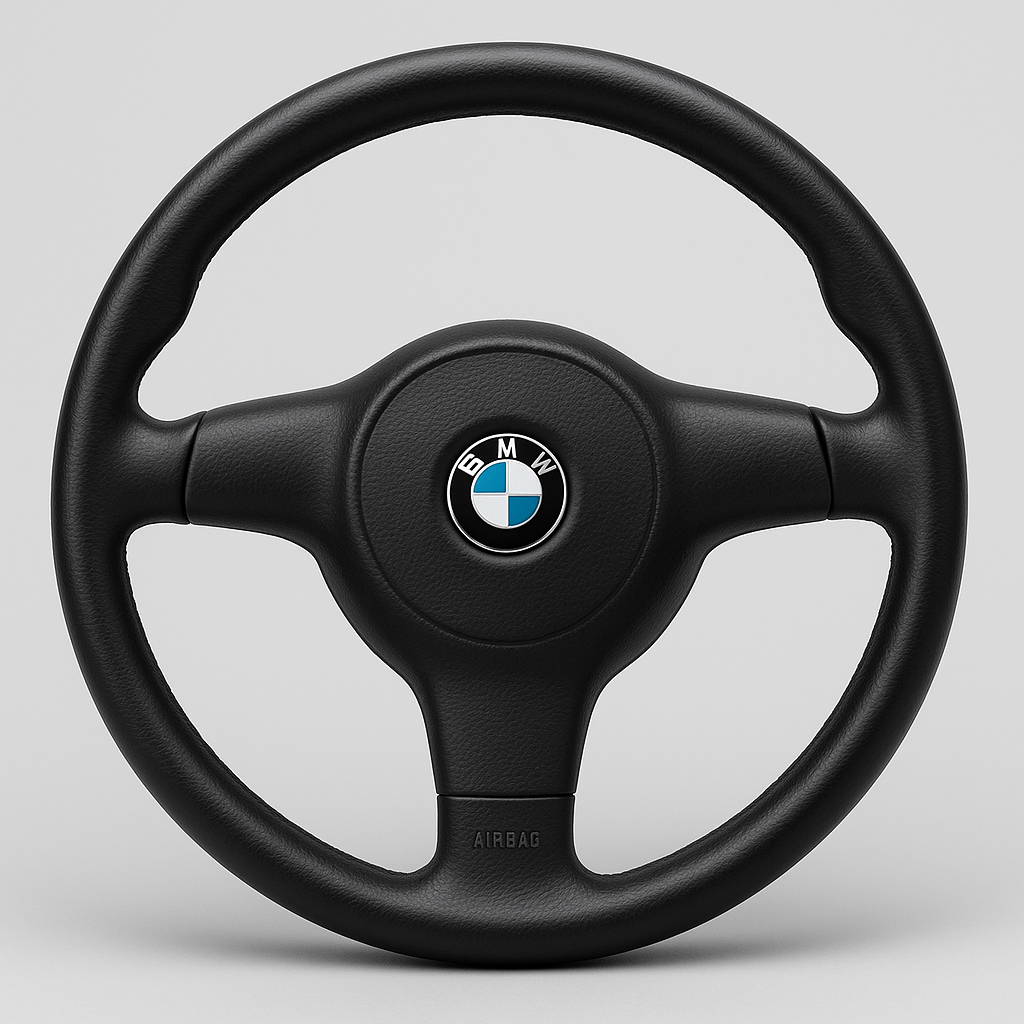 Schwarzes BMW E30 Lenkrad aus Leder – mit BMW Lenkrad Reparatur Set