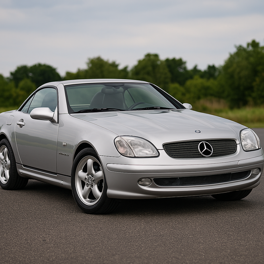 Mercedes SLK R170 Cabrio mit original Ledersitzen – ideal für Lederpflege, Lederreparatur und Farbauffrischung in Tönen wie Scarletrot, Anthrazit oder Schwarz