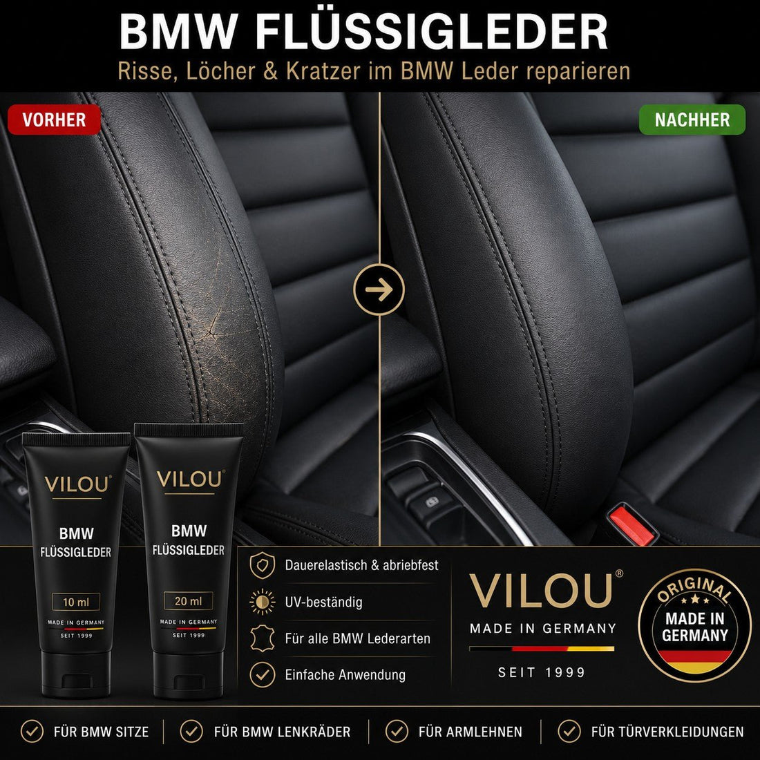 BMW Flüssigleder – BMW Ledersitz reparieren wie vom Profi - Ledertechnik-Shop