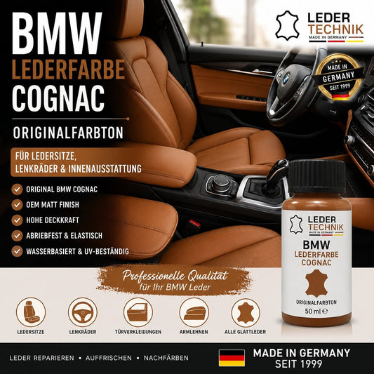 BMW Lederfarbe Cognac – Leder nachfärben für Sitze & Lenkrad - Ledertechnik-Shop