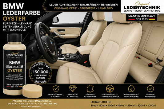 BMW Lederfarbe Oyster für Sitze Lenkrad Seitenverkleidung Leder Innenraum