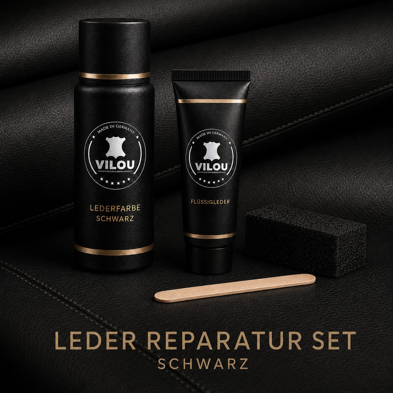 VILOU Leder Reparatur Set Schwarz