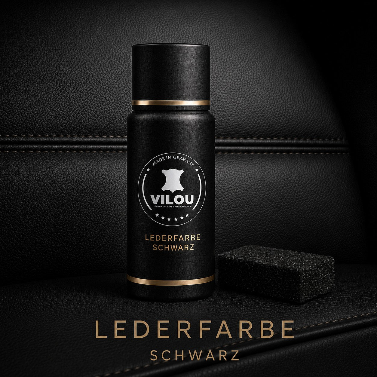 VILOU Lederfarbe Schwarz für Auto, Möbel und weitere Glattleder