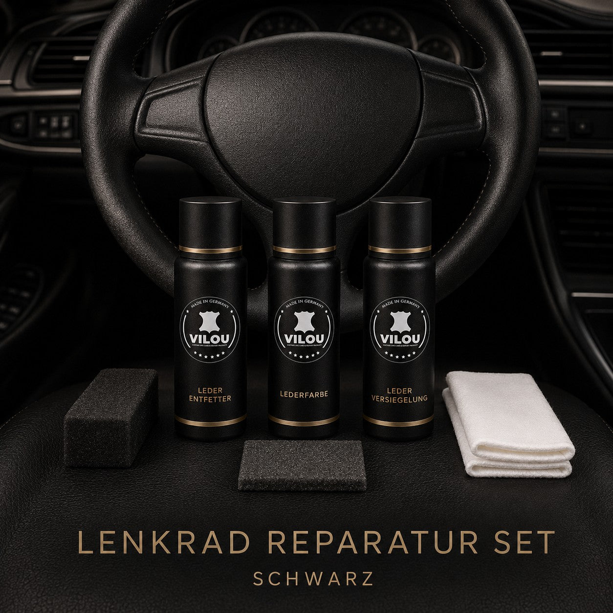 VILOU Lenkrad Reparatur Set Schwarz