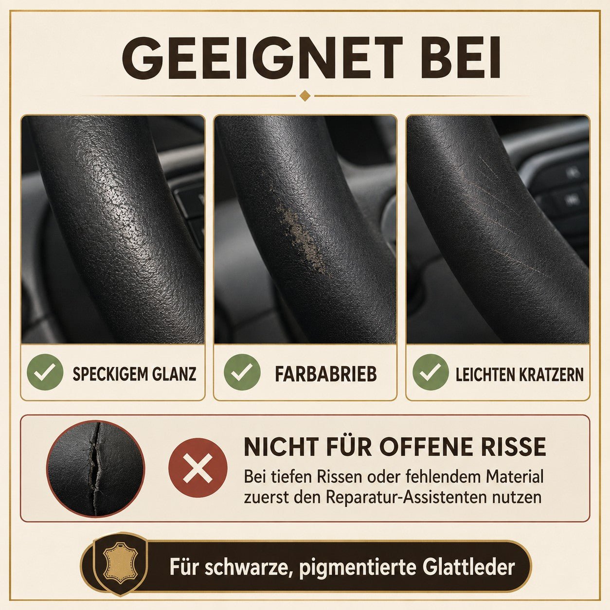 30 ml Lenkrad Reparatur Set geeignet für Glattleder