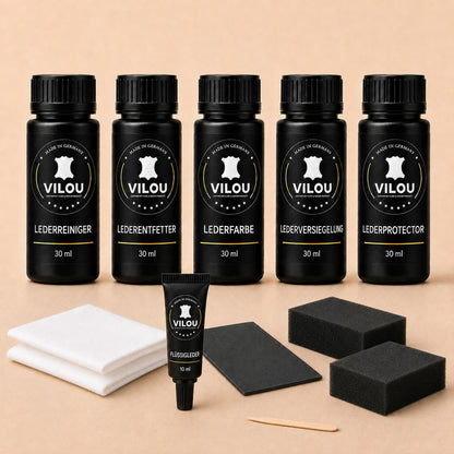 Kit de réparation du cuir noir 30 ml/50 ml Kit pour la réparation et l'entretien professionnels des meubles en cuir & vêtements