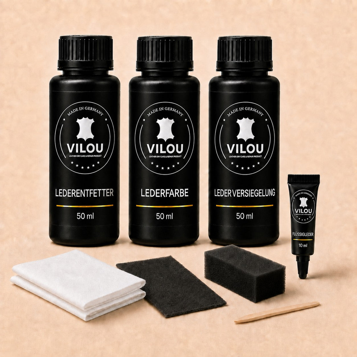 Kit de réparation du cuir noir 30 ml/50 ml Kit pour la réparation et l'entretien professionnels des meubles en cuir & vêtements