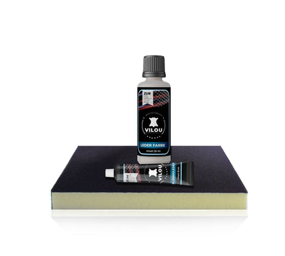 Leder-Reparatur-Set schwarz 30ml / 50ml Set zur professionellen Reparatur und Pflege von Ledermöbeln & Bekleidung - Ledertechnik-Shop