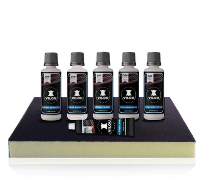 Leder-Reparatur-Set schwarz 30ml / 50ml Set zur professionellen Reparatur und Pflege von Ledermöbeln & Bekleidung - Ledertechnik-Shop